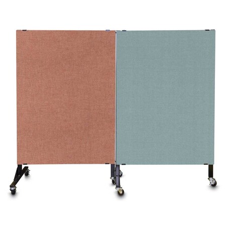United Visual Products Enclosed Corkboard, 3 Door, 96"x48", 4" Fra, UV3420-WHITE-CINNABA UV3420-WHITE-CINNABA